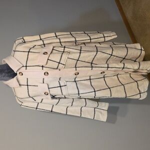 Melloday Women's White and Black Checkered Flannel Shacket Sz‎ 2X